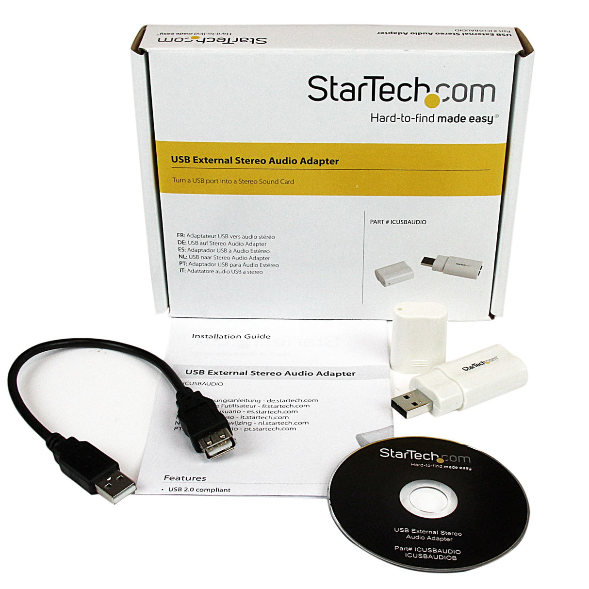 STARTECH USB to Stereo Audio Adapter Converter - USB stereo Adapter - USB External sound Card - Laptop sound Card (ICUSBAUDIO)