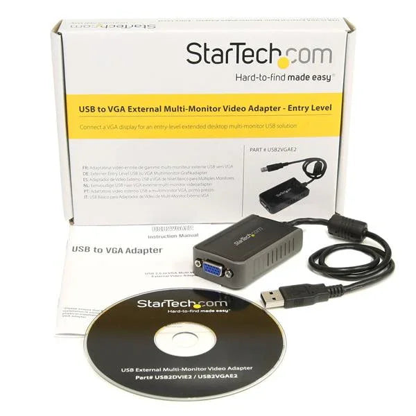 STARTECH USB to VGA Adapter - 1440x900 - External Video & Graphics Card - Dual Monitor Display Adapter - Supports Windows (USB2VGAE2) (USB2VGAE2)
