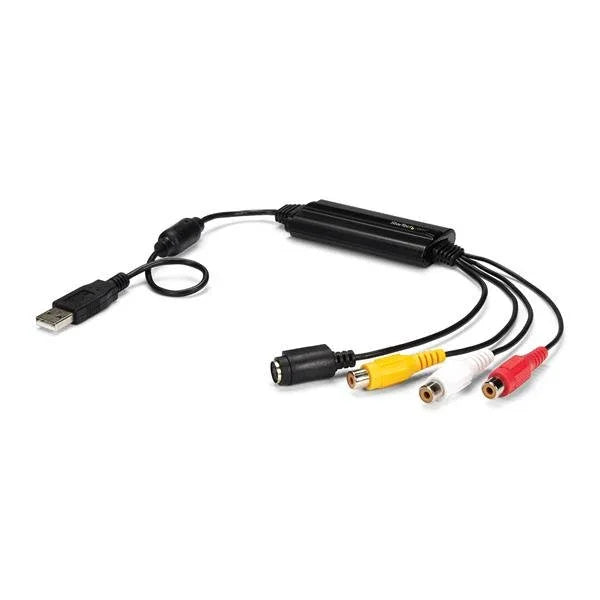 STARTECH USB Video Capture Adapter Cable - S-Video|Composite to USB 2.0 SD Video Capture Device Cable - TWAIN Support - Analog to Digital Converter for Media Storage | Windows Only (SVID2USB232) (SVID2USB232)