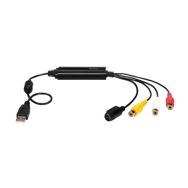 STARTECH USB Video Capture Adapter Cable - S-Video|Composite to USB 2.0 SD Video Capture Device Cable - TWAIN Support - Analog to Digital Converter for Media Storage | Windows Only (SVID2USB232) (SVID2USB232)