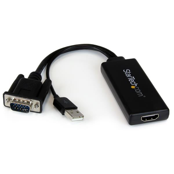 STARTECH VGA to HDMI Adapter with USB Audio - VGA to HDMI Converter for Your Laptop | PC to HDTV - AV to HDMI Connector (VGA2HDU) (VGA2HDU)