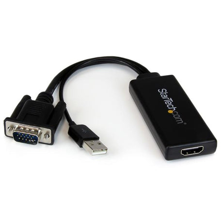STARTECH VGA to HDMI Adapter with USB Audio - VGA to HDMI Converter for Your Laptop | PC to HDTV - AV to HDMI Connector (VGA2HDU) (VGA2HDU)