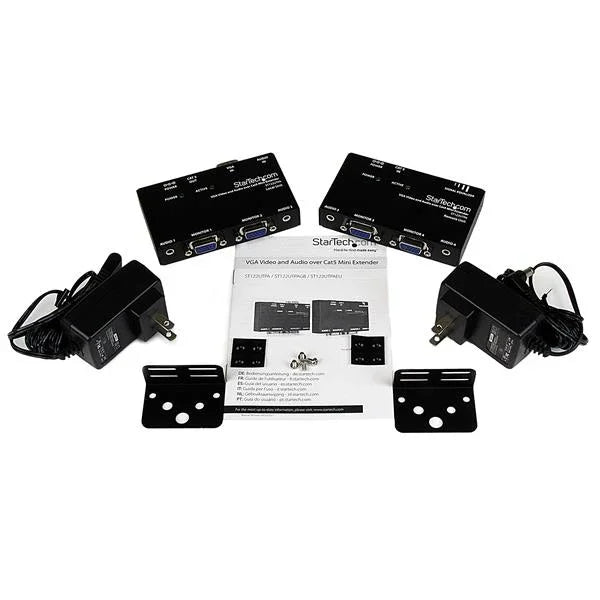 STARTECH VGA Video Extender over Cat 5 with Audio - Up to 500ft (150m) - VGA over Cat5 Extender - 1 Local and 1 Remote (ST122UTPA)