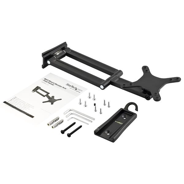 STARTECH Wall Mount Monitor Arm - Dual Swivel - Supports 13’’ to 27’’ Monitors - VESA Mount - TV Wall Mount - TV Mount (ARMWALLDS) (ARMWALLDS)