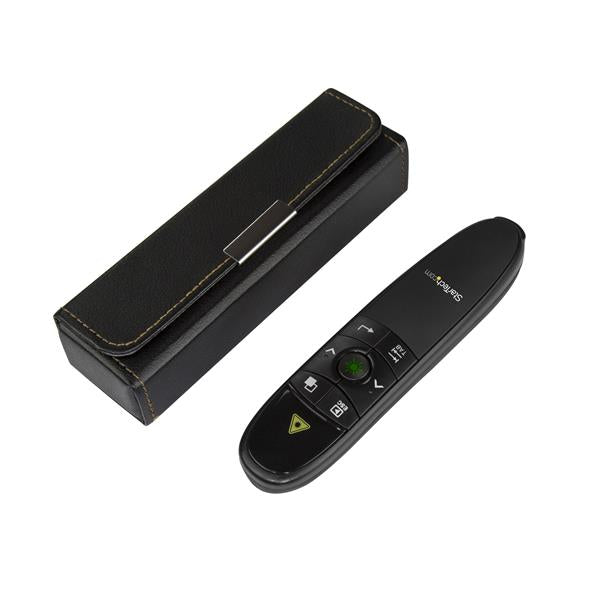 STARTECH Wireless Presentation Remote with Green Laser Pointer - 90 ft. (27 m) - USB Presentation Clicker for Mac and Windows (PRESREMOTEG)