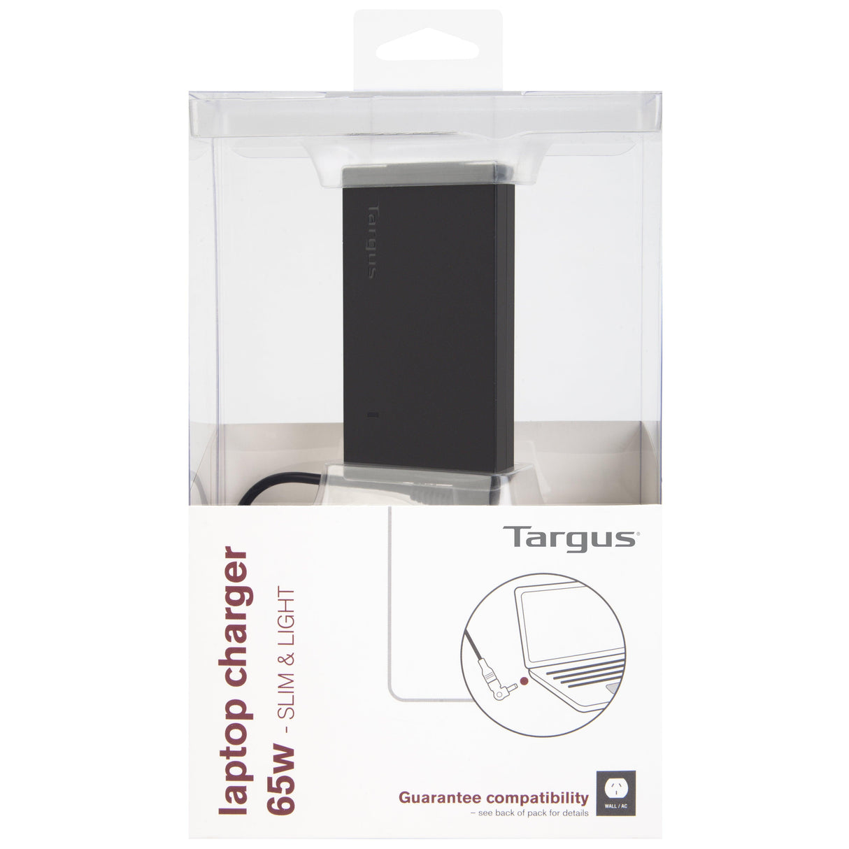 TARGUS 65W | Input 100 - 240V|50-60Hz | Output 19V DC | 150 x 50 x 110mm | 0.6kg | Black (APA047AU)