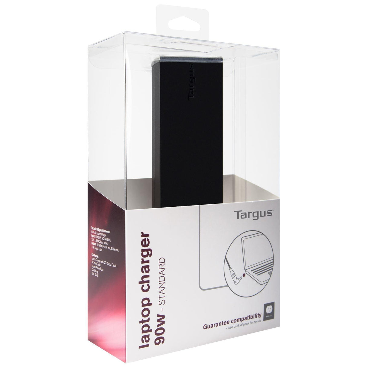 TARGUS 90W | Input 100 - 240V|50-60Hz | Output 19.5V DC | Black (APA30AU)