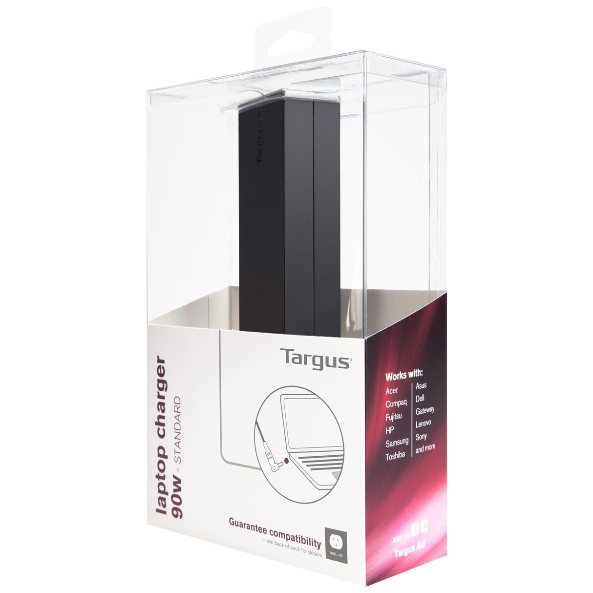 TARGUS 90W | Input 100 - 240V|50-60Hz | Output 19.5V DC | Black (APA30AU)