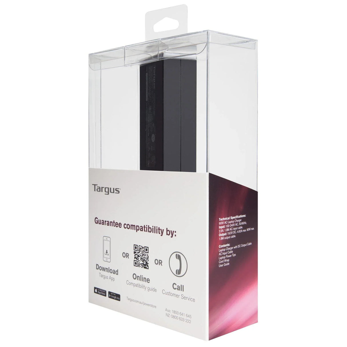 TARGUS 90W | Input 100 - 240V|50-60Hz | Output 19.5V DC | Black (APA30AU)