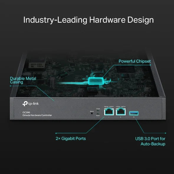 TP-LINK 10|100|1000 Mbps | Ethernet Ports | USB 3.0 | Omada App | Cloud Access | CE | FCC | RoHS | Black (OC300)