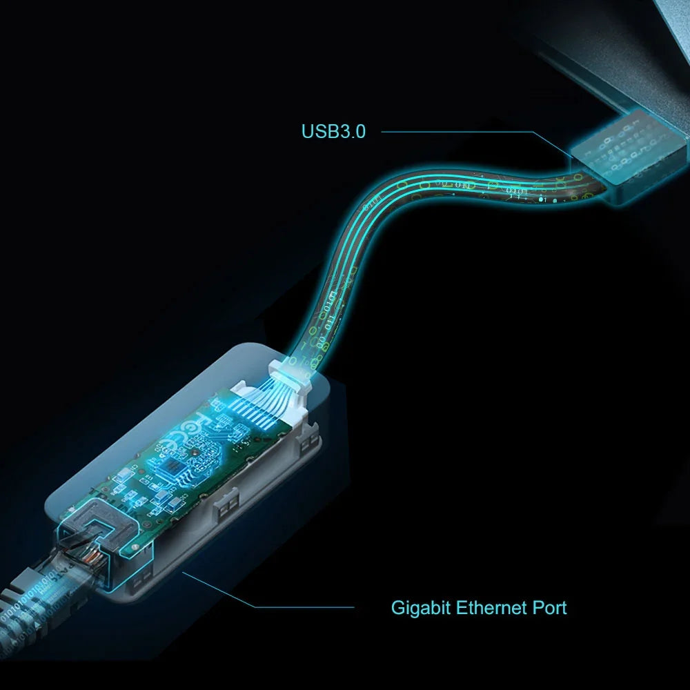 TP-LINK 10|100|1000Mbps RJ45 | USB 3.0 Port | AX88179 | Black (UE306)