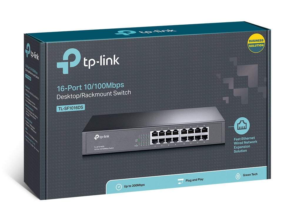 TP-LINK 16-Port 10|100Mbps Desktop|Rackmount Switch (TL-SF1016DS)