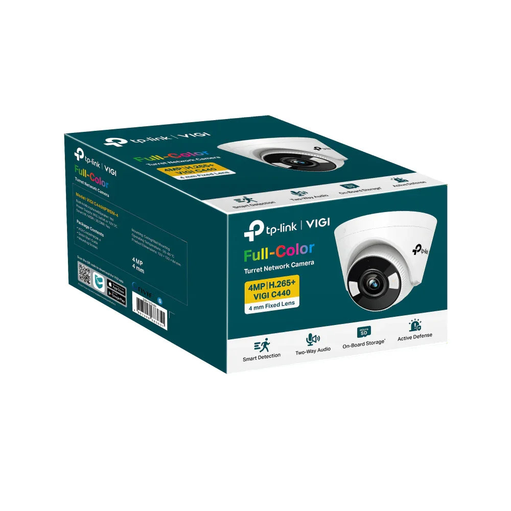 TP-LINK 1|3” Progressive Scan CMOS | 4 mm: F1.6 | 30m (LED) | 3D DNR | 123 × 123 × 84 mm (VIGI C440(4MM))