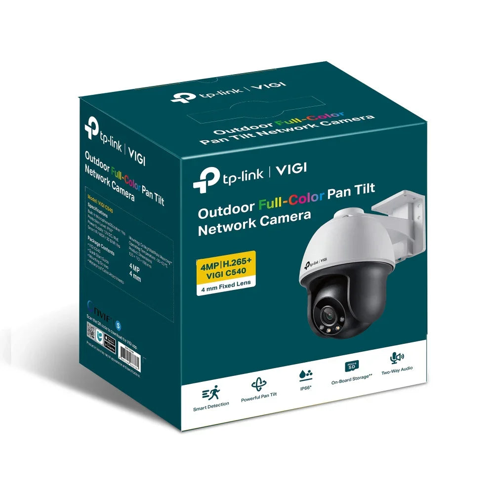 TP-LINK 1|3” Progressive Scan CMOS | 4 mm F1.6 | 3D DNR | IP66 | 30 m | 2560 X 1440 | 60 fps | 1x RJ45 10|100M (VIGI C540(4MM))