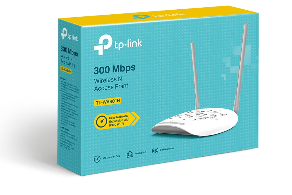 TP-LINK 2.4 GHz | IEEE 802.11 b|g|n | 300 Mbps | 1 x 10|100 Ethernet RJ-45 (TL-WA801N)