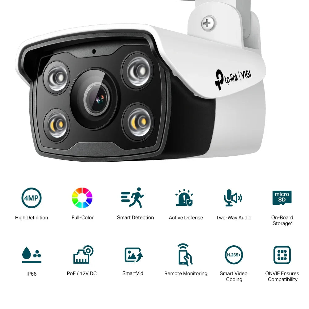 TP-LINK VIGI C340 – 4MP / Bullet / Wired (PoE) – Outdoor Security Camera