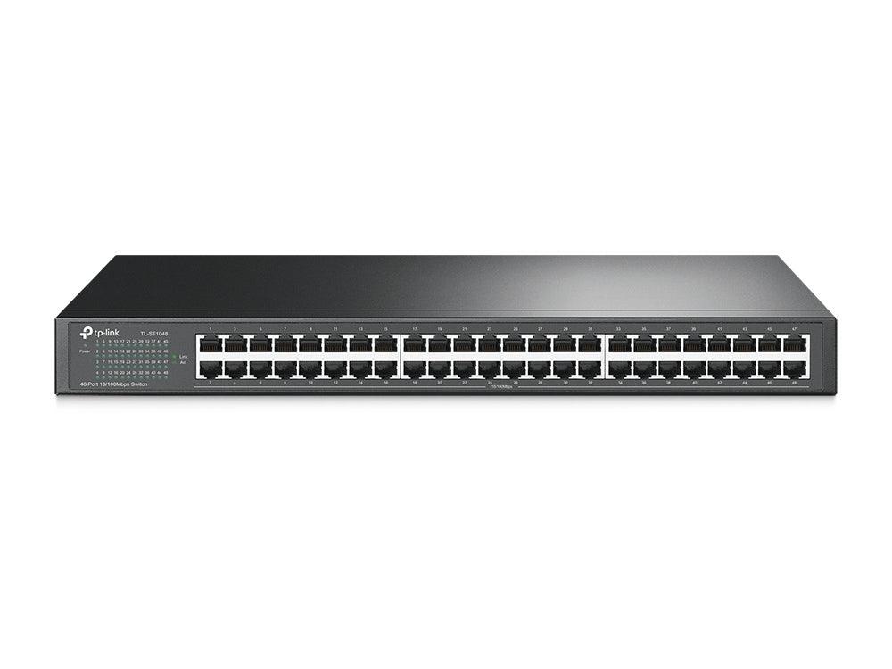TP-LINK 48-Port 10|100Mbps Rackmount Switch | 9.6 Gbps | Black (TL-SF1048)