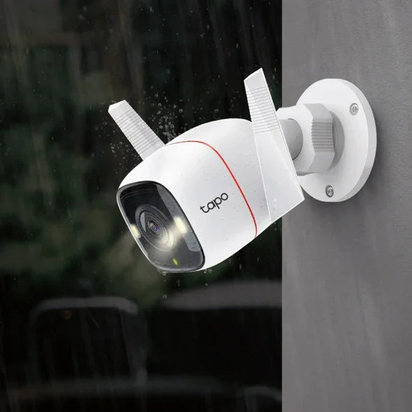 TP-LINK 4MP | 1|3“ | 15fps | 850 nm IR LED | H.264 | 2.4 GHz | 802.11 b|g|n | 142.3 x 103.4 x 64.3 mm (TAPO C320WS)