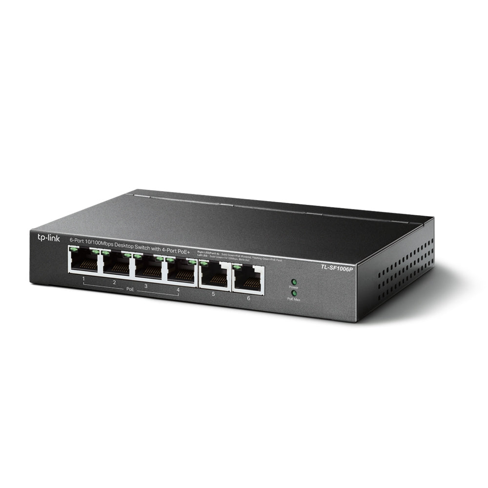 TP-LINK 6-Port 10|100Mbps Desktop Switch with 4-Port PoE+ (TL-SF1006P)