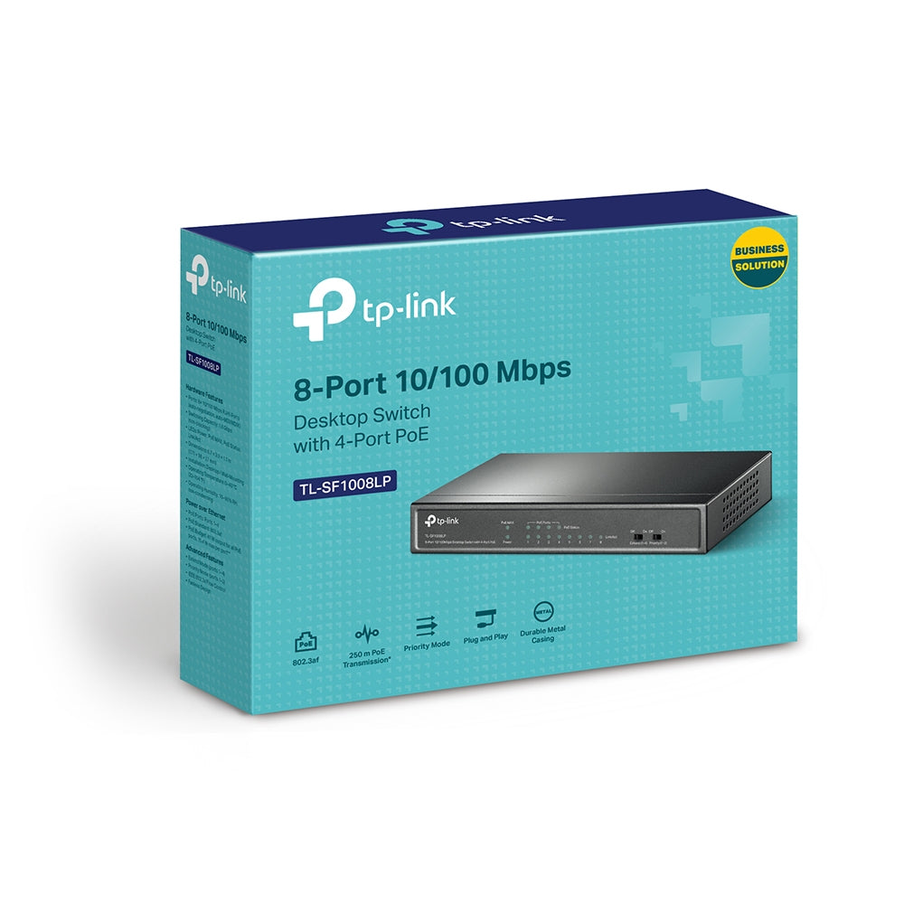 TP-LINK 8-Port 10|100Mbps Desktop Switch with 4-Port PoE (TL-SF1008LP)