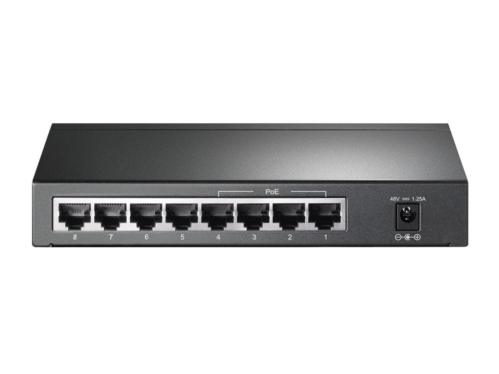TP-LINK 8x 10|100|1000Mbps RJ45 | PoE | 16Gbps | 8K Mac Address | 53W | Grey (TL-SG1008P)
