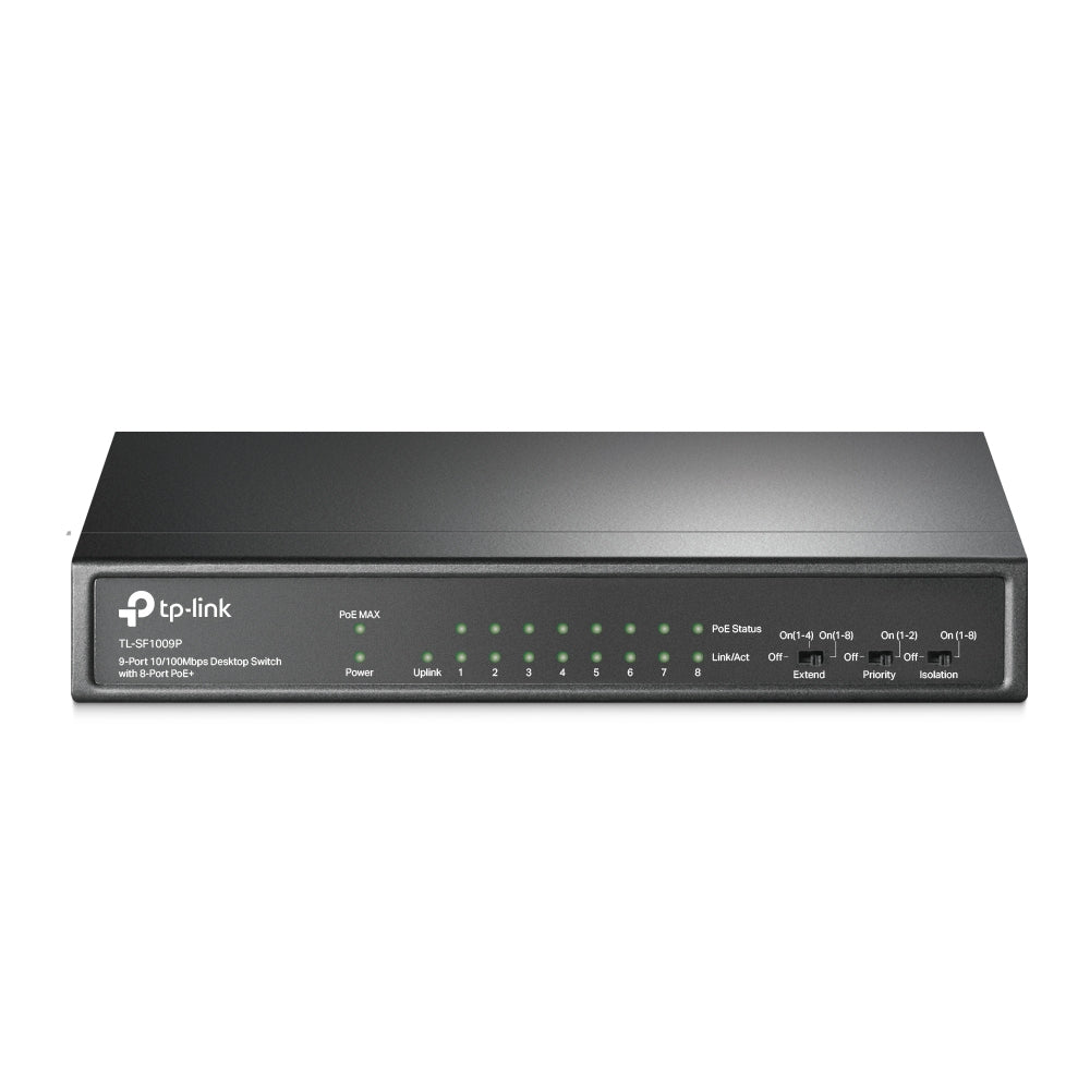 TP-LINK 9x 10|100 Mbps RJ-45 | PoE | 1.8 Gbps | 171x98x27 mm (TL-SF1009P)