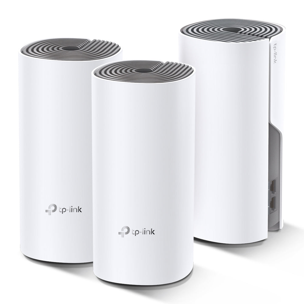TP-LINK AC1200 | 2.4+5 Ghz | 300+867 Mbps | 2× 10|100 Mbps | 90.7x90.7x190 mm | 3-Pack (DECO E4(3-PACK))