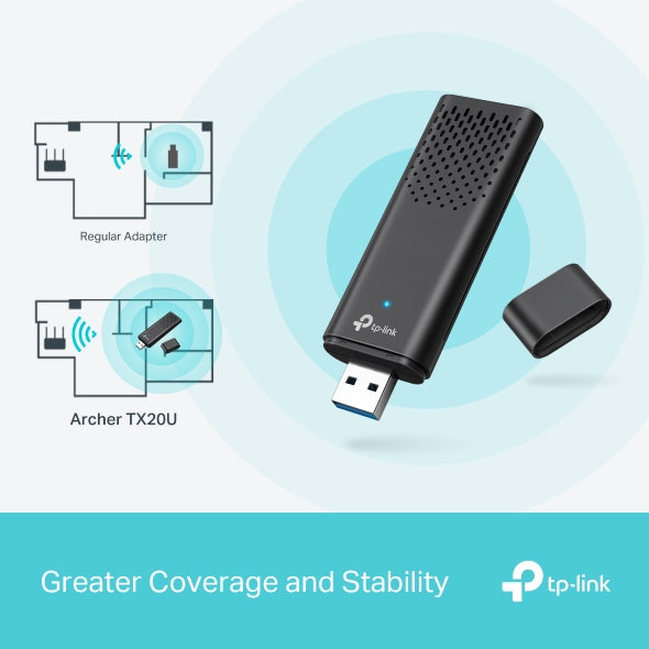 TP-LINK AX1800 Dual Band Wi-Fi 6 Wireless USB Adapter (ARCHER TX20U)