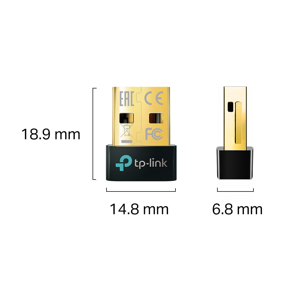 TP-LINK Bluetooth 5.0 | USB 2.0 | 14.8 × 6.8 × 18.9 mm (UB500)