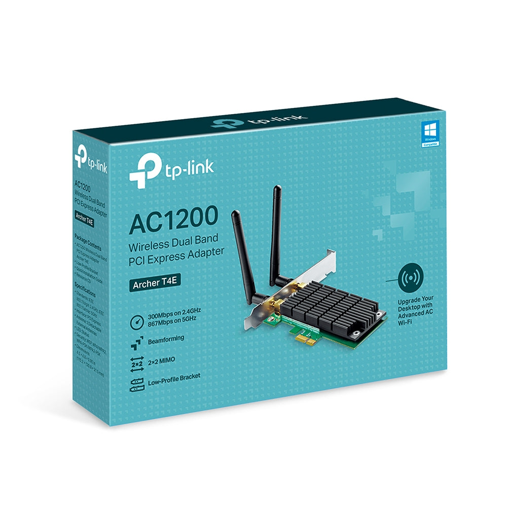 TP-LINK Dual Band | PCI Express | 2.4|5 GHz | 300|1200 Mbps | 2×2 MIMO | EEE 802.11ac (ARCHER T4E)