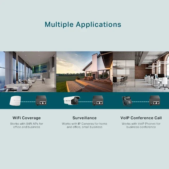 TP-LINK PoE+ Injector | Catx | 100m | 30w (TL-POE160S)