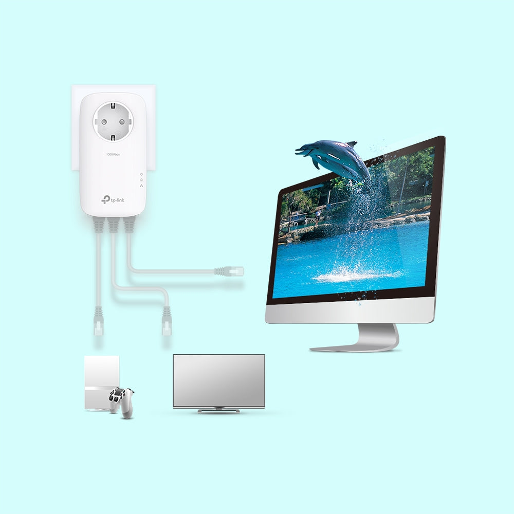 TP-LINK TL-PA8033P KIT PowerLine network adapter 1300 Mbit|s Ethernet LAN White 2 pc(s) (TL-PA8033P KIT)