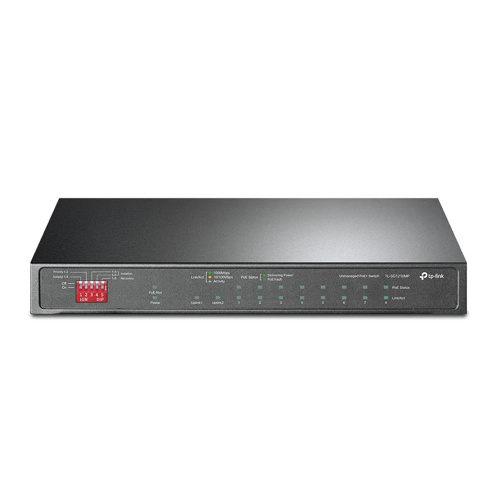 TP-LINK TL-SG1210MP network switch Unmanaged Gigabit Ethernet (10|100|1000) Power over Ethernet (PoE) Black (TL-SG1210MP)