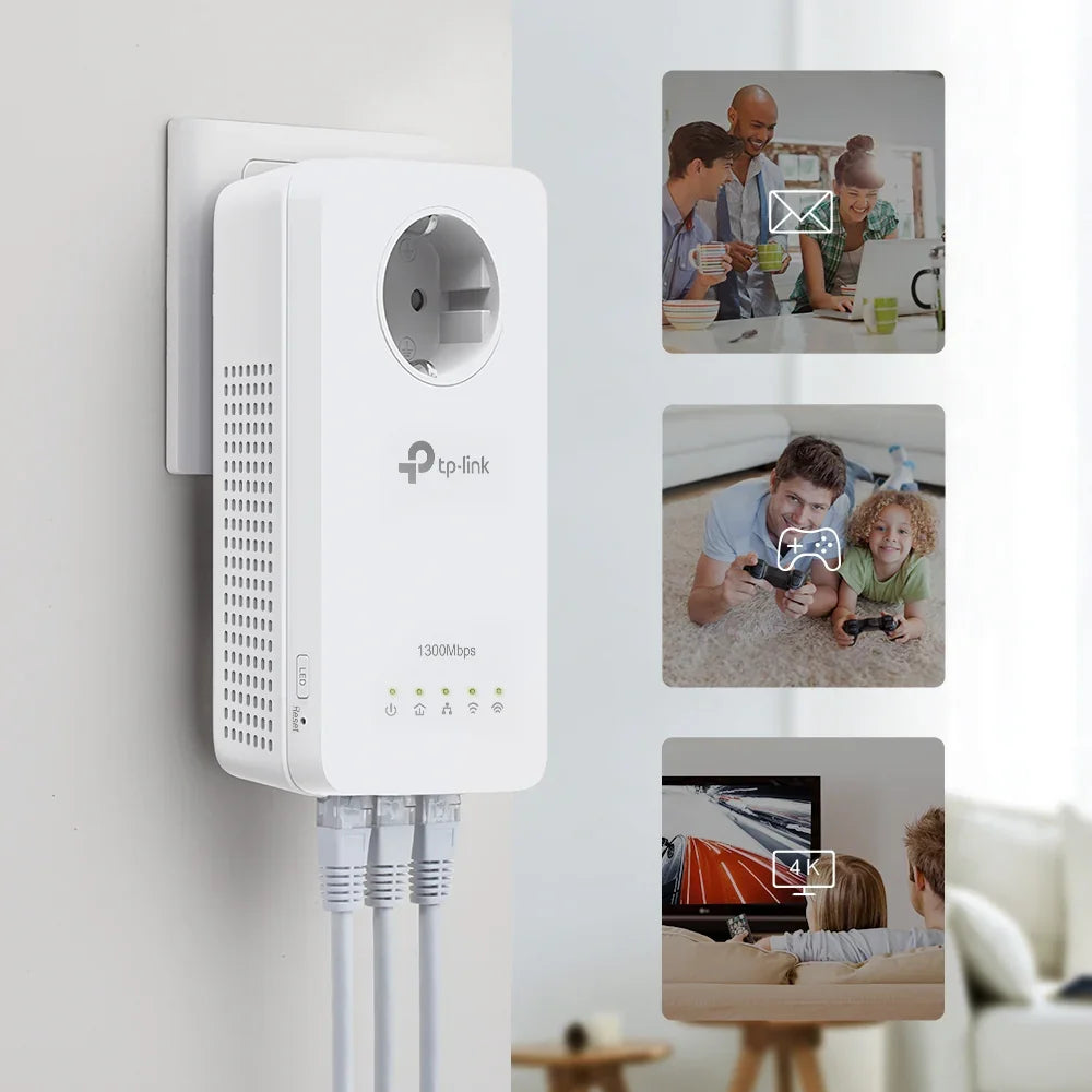 TP-LINK TL-WPA8631P KIT PowerLine network adapter 300 Mbit|s Ethernet LAN Wi-Fi White 2 pc(s) (TL-WPA8631P KIT)