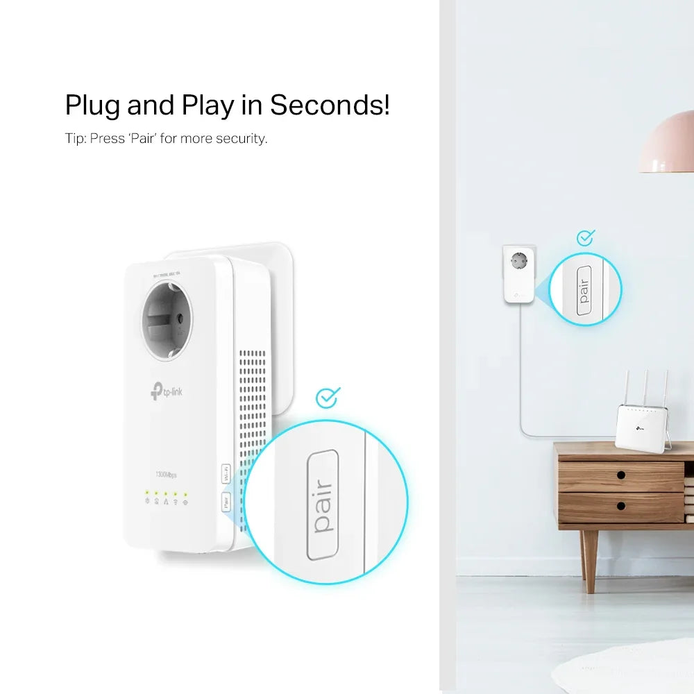 TP-LINK TL-WPA8631P KIT PowerLine network adapter 300 Mbit|s Ethernet LAN Wi-Fi White 2 pc(s) (TL-WPA8631P KIT)