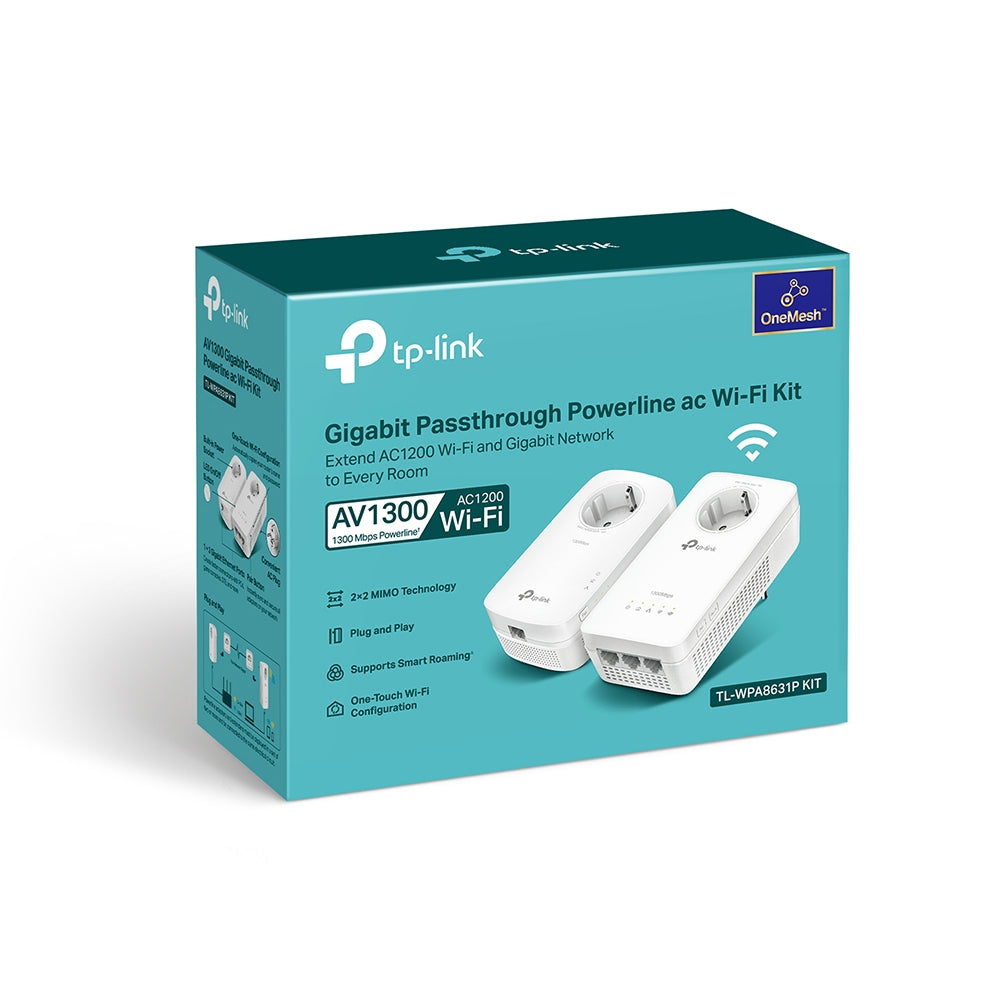 TP-LINK TL-WPA8631P KIT PowerLine network adapter 300 Mbit|s Ethernet LAN Wi-Fi White 2 pc(s) (TL-WPA8631P KIT)
