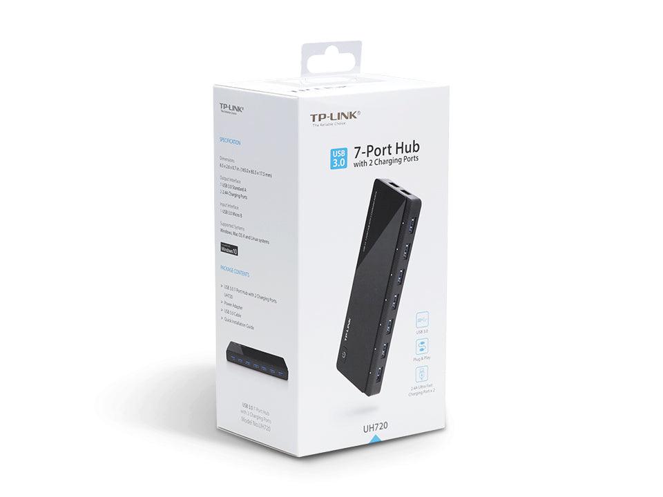TP-LINK USB 3.0 Standard A | 2 2.4A Charging Ports | USB 3.0 Micro B | VIA VL812 Chipset with Latest Firmware (UH720)