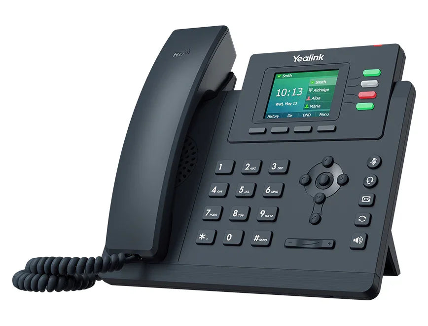 YEALINK 2.4” 320 x 240-pixel color display with backlight | 4 VoIP accounts | Dual-port Gigabit Ethernet | 1000 entries | Grey (SIP-T33G)
