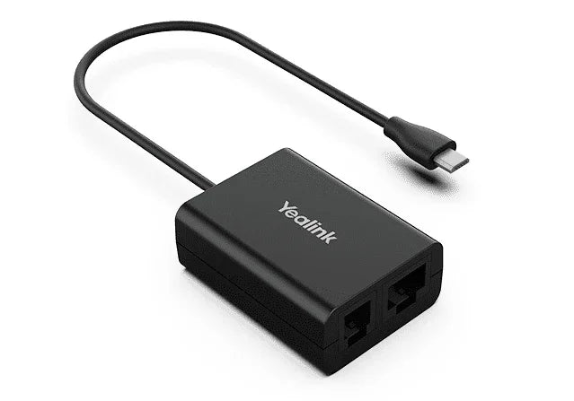 YEALINK Compatible with wireless headsets (WH62|WH63) for Cisco|Avaya|Poly|Grandstream IP phones | 1 x Micro USB | 1 x RJ45 (8P8C) and 1 x RJ9 (4P4C) (EHS60)