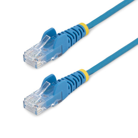 STARTECH 0.5 m CAT6 Cable - Slim CAT6 Patch Cord - Blue - Snagless RJ45 Connectors - Gigabit Ethernet Cable - 28 AWG (N6PAT50CMBLS) (N6PAT50CMBLS)
