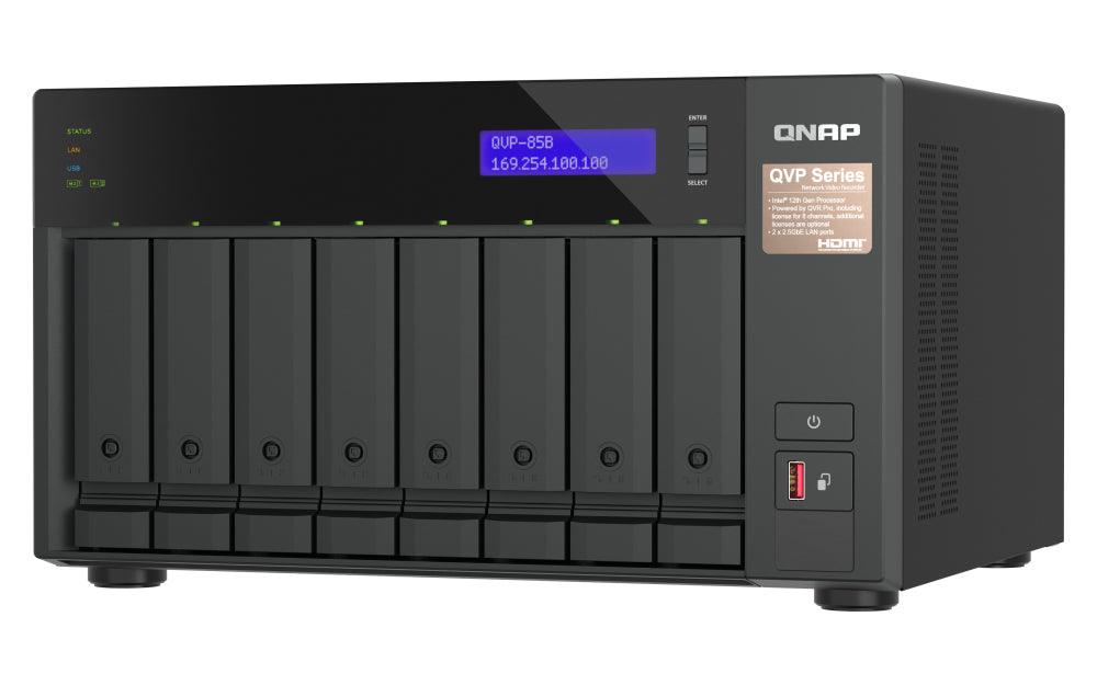 QNAP i5 | 32 GB DDR4 | 5 GB Flash | 8x 3.5" | 2x M.2 | 7.3 kg (QVP-85B)