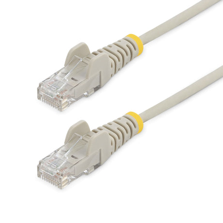 STARTECH 0.5 m CAT6 Cable - Slim CAT6 Patch Cord - Grey - Snagless RJ45 Connectors - Gigabit Ethernet Cable - 28 AWG (N6PAT50CMGRS) (N6PAT50CMGRS)