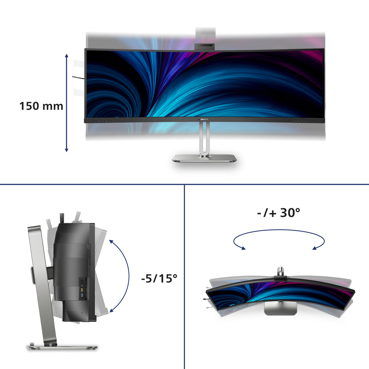 PHILIPS 49B2U5900CH Monitor – 48.8" / Dual QHD / VA / 75Hz – Business Monitor