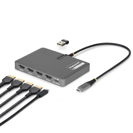 STARTECH QUAD-USB-HDMI-ADAPT – USB-C / 140W PD / 4x HDMI / USB-A – Docking Station