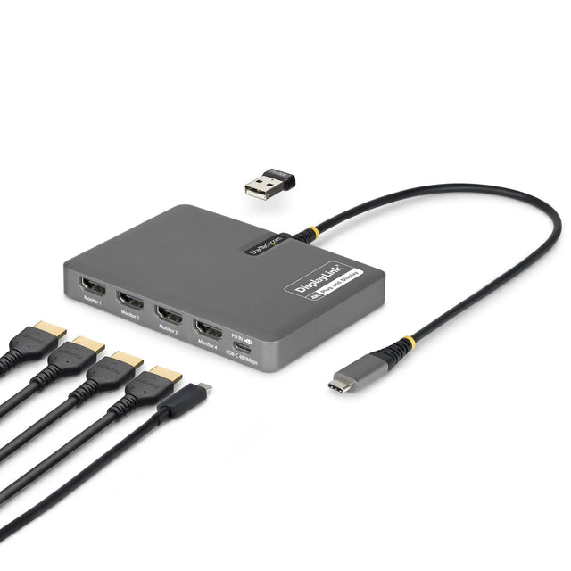 STARTECH QUAD-USB-HDMI-ADAPT – USB-C / 140W PD / 4x HDMI / USB-A – Docking Station