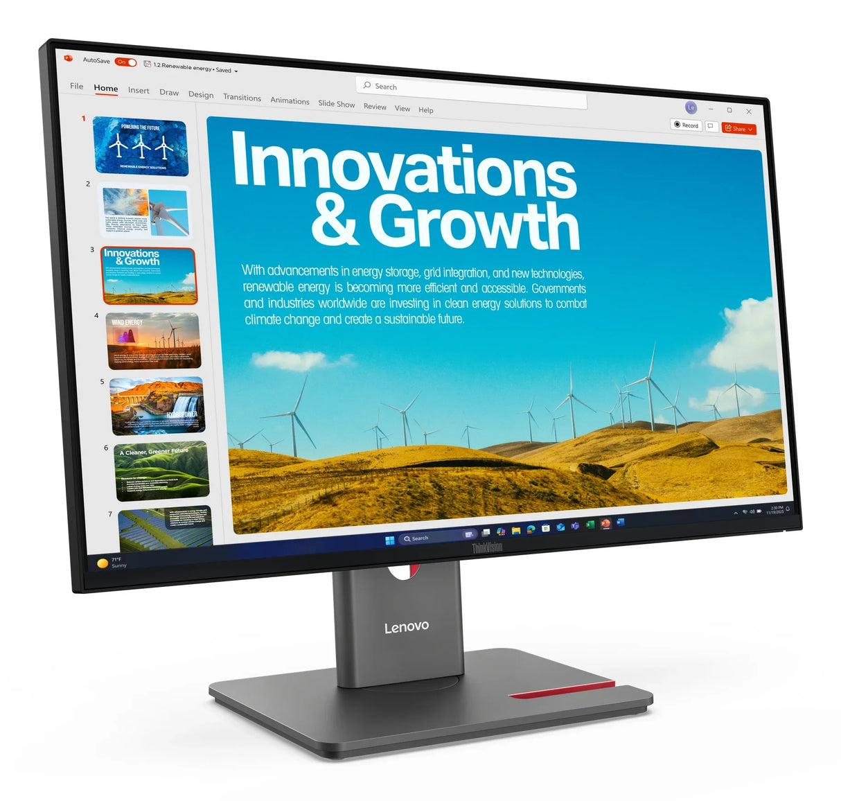Lenovo P24QD-40 Monitor – 23.8" / QHD / IPS / 120Hz – Business Monitor