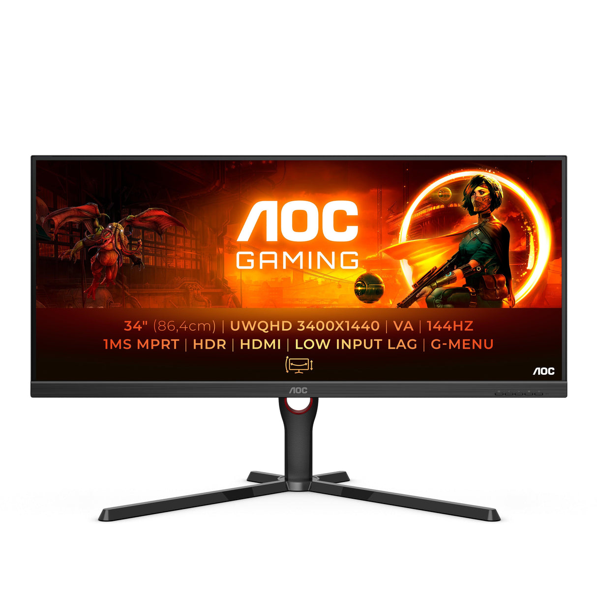 AOC G3 LED display (34") UltraWide Quad HD Black, Red