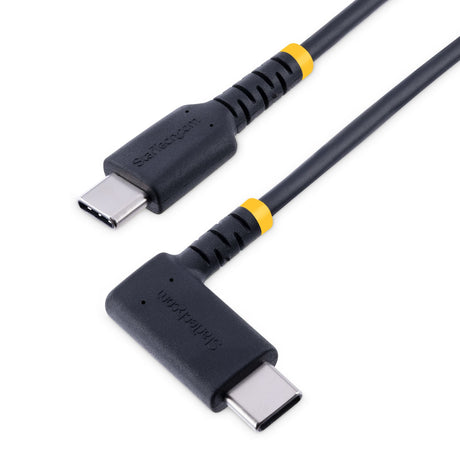 STARTECH 6in (15cm) USB C Charging Cable Right Angle - 60W PD 3A - Heavy Duty Fast Charge USB-C Cable - USB 2.0 Type-C - Rugged Aramid Fiber - Short USB Cord (R2CCR-15C-USB-CABLE) (R2CCR-15C-USB-CABLE) STARTECH