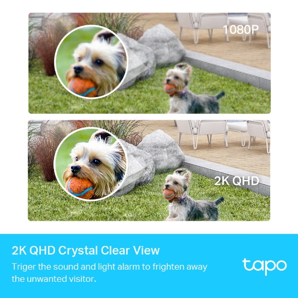 TP-LINK 2K QHD (2560 × 1440 px) | 1|3“ | 113° | 850 nm IR LED | IEEE 802.11b|g|n | 2.4 GHz | 110.6 x 64.2 x 64.2mm | 2-Camera System (TAPO C420S2)