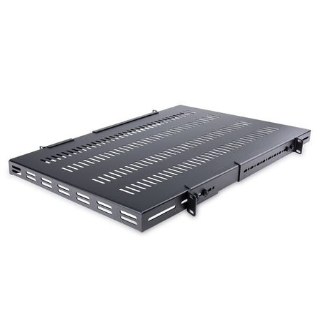 STARTECH 1U 4-Post Adjustable Vented Server Rack Mount Shelf - 330lbs(150 kg) - 19.5 to 38in Adjustable Mounting Depth Universal Tray 19" AV| Network Equipment Rack - 27.5in Deep (ADJSHELFHDV2) (ADJSHELFHDV2)